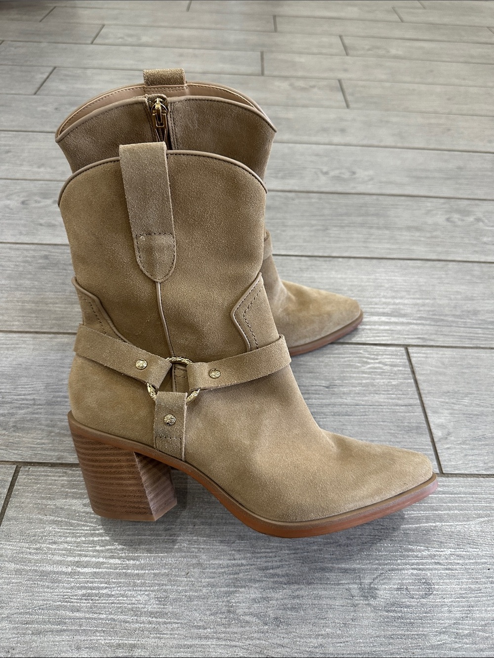 Dolce Vita Kenzen Western Harness Suede Boots New! - Picture 8 of 13
